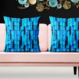ArtzFolio Blue 5 Pieces Abstract Square Cushion Covers-image-16