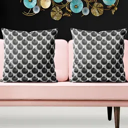 ArtzFolio Grey & White 5 Pieces Geometric Square Cushion Covers-picture-16