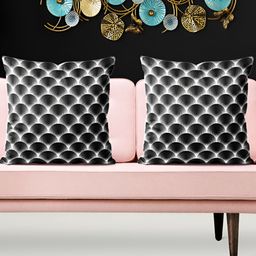 ArtzFolio Black & White 5 Pieces Abstract Square Cushion Covers-image-48