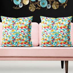 ArtzFolio Blue & Yellow 5 Pieces Geometric Printed Square Cushion Covers-image-63