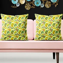 ArtzFolio Green & White 5 Pieces Printed  Square Cushion Covers-image-97