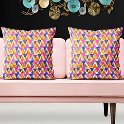 ArtzFolio Pink 5 Pieces Printed Square Cushion Covers-image-83
