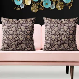 ArtzFolio Brown 5 Pieces Square Cushion Covers-image-42