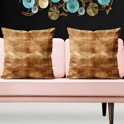 ArtzFolio Brown 5 Pieces Abstract Square Cushion Covers-image-87