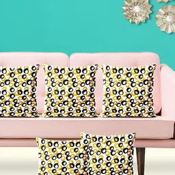 ArtzFolio Black & White 5 Pieces Printed Square Cushion Covers-26
