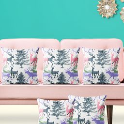 ArtzFolio White & Grey 5 Pieces Abstract Printed Square Cushion Covers-image-65