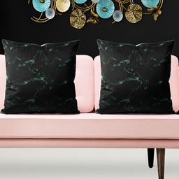 ArtzFolio Black and Green 5 Pieces Abstract Printed Square Cushion Covers-image-14