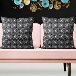 ArtzFolio Black & White 5 Pieces Square Cushion Covers-image-44