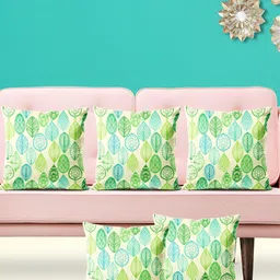 ArtzFolio Green 5 Pcs Square Cushion Covers-6