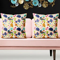 ArtzFolio Blue & Cream 5Pcs Abstract Square Cushion Covers-image-88