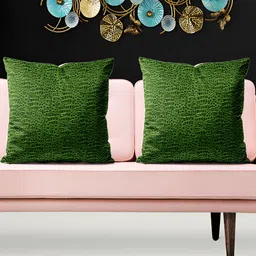 ArtzFolio Green 5 Pieces Abstract Square Cushion Covers-image-50