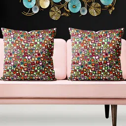 ArtzFolio Orange 5 Pieces Printed Square Cushion Covers-picture-21
