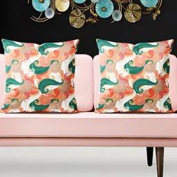 ArtzFolio Peach- Coloured 5 Pcs Square Cushion Covers-image-17
