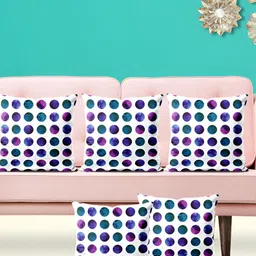 ArtzFolio White 5 Pieces Geometric Printed Square Cushion Covers-image-12