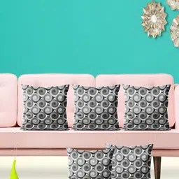 ArtzFolio Grey & White 5 Pieces Geometric Square Cushion Covers-image-95