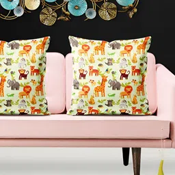 ArtzFolio Yellow 5 Pcs Square Cushion Covers-image-48