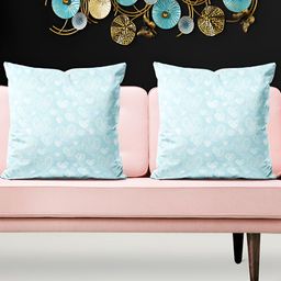 ArtzFolio White & blue 5 Pieces Geometric Printed Square Cushion Covers-image-99