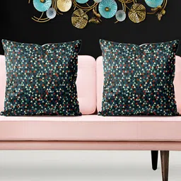 ArtzFolio Green & Red 5 Pieces Geometric Printed Square Cushion Covers-6