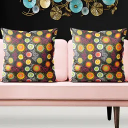 ArtzFolio Grey 5 Pieces Geometric Square Cushion Covers-17