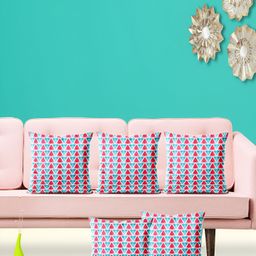 ArtzFolio Blue & Red 5 Pieces Geometric Printed Square Cushion Covers-image-58