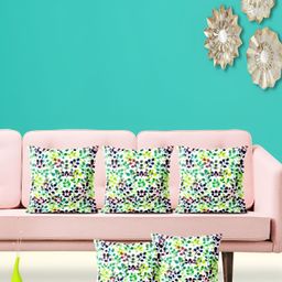 ArtzFolio Green & Blue 5Pcs Floral Square Cushion Covers-image-51