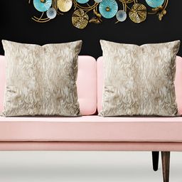 ArtzFolio Beige & Green 5 Pieces Abstract Square Cushion Covers-image-91