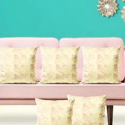 ArtzFolio Pink & Beige 5Pcs Abstract Square Cushion Covers-image-68