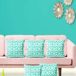 ArtzFolio Blue 5 Pieces Geometric Square Cushion Covers-image-76