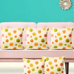 ArtzFolio Cream 5 Pieces Geometric printed Square Cushion Covers-image-48
