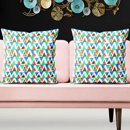 ArtzFolio White 5 Pieces Geometric Square Cushion Covers-image-65