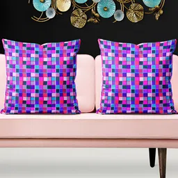 ArtzFolio Purple & Pink 5 Pieces Geometric Printed Square Cushion Covers-image-13