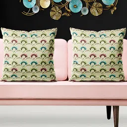 ArtzFolio Green & Blue 5 Pcs Abstract Square Cushion Covers-image-92