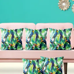 ArtzFolio Green 5 Pieces Printed Square Cushion Covers-image-92