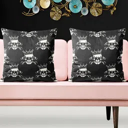 ArtzFolio Black and White 5 Pieces Printed Square Cushion Covers-9