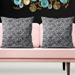 ArtzFolio Black & White 5 Pieces Abstract Square Cushion Covers-image-98