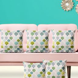 ArtzFolio White & Green 5 Pieces Ethnic Motifs Square Cushion Covers-image-47