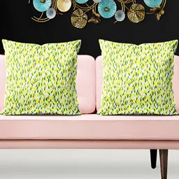 ArtzFolio Yellow 5 Pieces Printed Square Cushion Covers-17