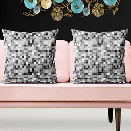 ArtzFolio Black & Grey 5 Pieces Geometric Printed Square Cushion Covers-picture-12