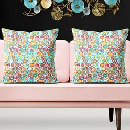 ArtzFolio Blue & Red 5 Pieces Abstract Printed Square Cushion Covers-image-95