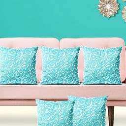 ArtzFolio Blue & White 5 Pieces Abstract Printed Square Cushion Covers-image-72