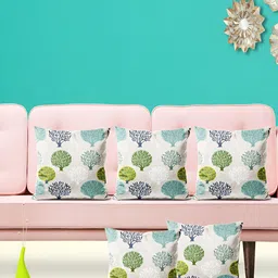 ArtzFolio White 5 Pieces  Floral Square Cushion Covers-image-100