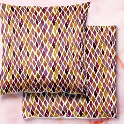 ArtzFolio Yellow & Purple 5 Pieces Geometric Printed Square Cushion Covers-image-63