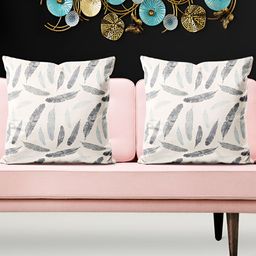 ArtzFolio Off-White and Black 5 Pieces Printed Square Cushion Covers-image-16