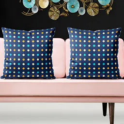 ArtzFolio Blue & Navy Blue 5 Pieces Square Cushion Covers-image-65