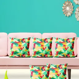 ArtzFolio Green & Red 5Pcs Abstract Square Cushion Covers-image-16