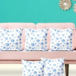 ArtzFolio White 5 Pieces Abstract Square Cushion Covers-image-27