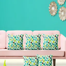 ArtzFolio Green & Blue 5 Pieces Printed Square Cushion Covers-6