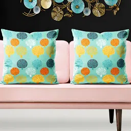 ArtzFolio Blue & Rust 5 Pieces Ethnic Motifs Square Cushion Covers-9