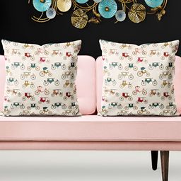 ArtzFolio Beige & Green 5 Pieces Abstract Printed Square Cushion Covers-image-14