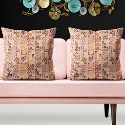 ArtzFolio Grey 5 Pieces Printed Square Cushion Covers-image-57